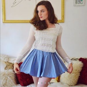 Blue and white gingham skirt from Ralph Lauren ✨